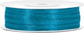 Satijnen lint, kleur turquoise, 3 mm x 50 meter