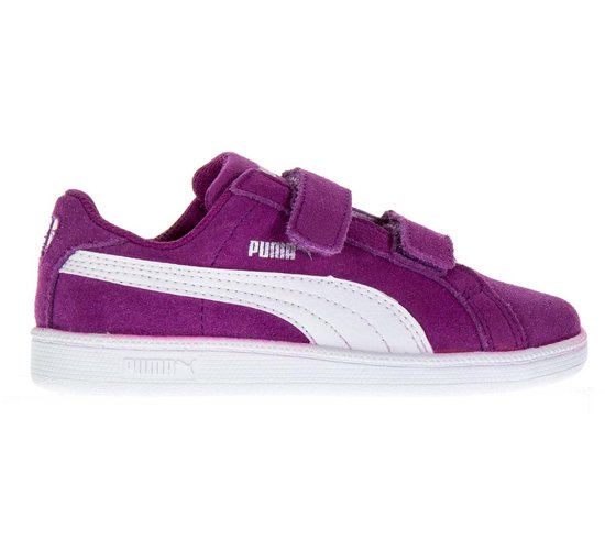 Puma Smash Fun SD V Sneakers - Maat 21 - Meisjes - roze/wit | bol.com