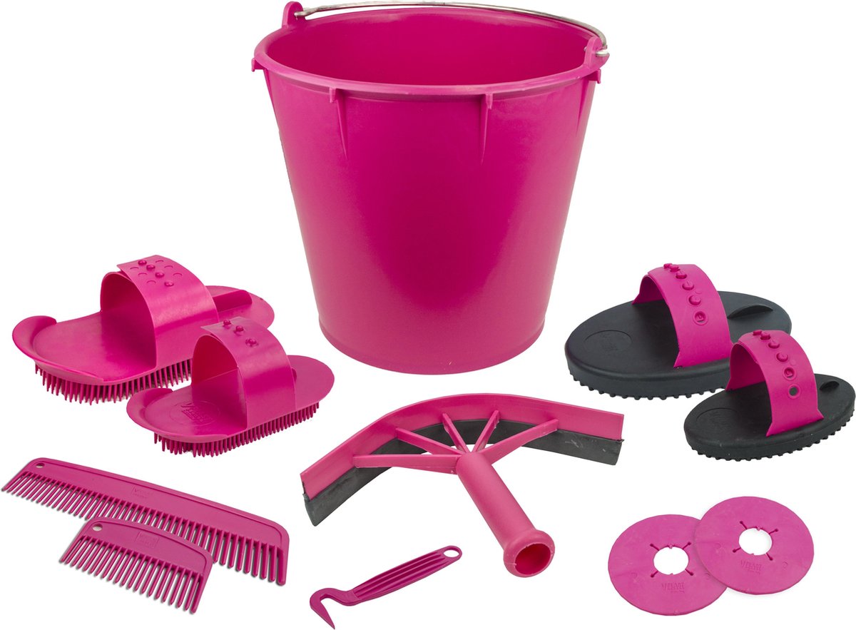 Poetsset - 10 items in emmer - Roze