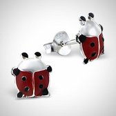 Zilveren oorknopjes - Lady Bug