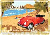 VW Beetle Surf Coast Metalen Postcard 10 x 14 cm.