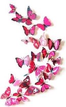 3D Vlinders - Muurdecoratie - Mix Roze