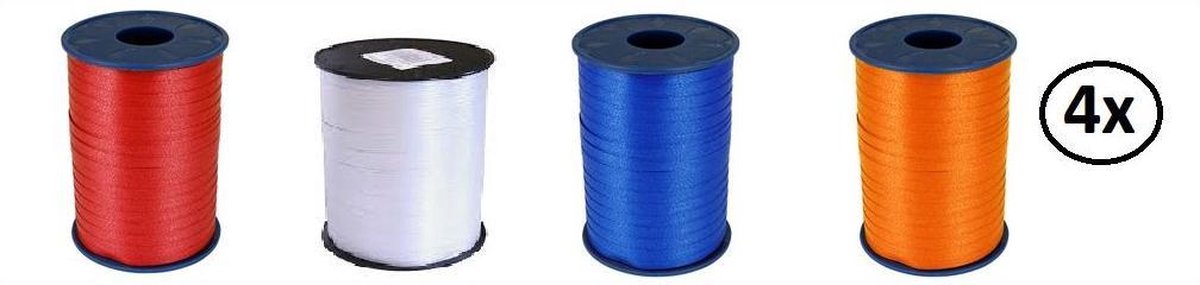 4x Krullint Holland 5mmx500m - krul lint kerst sinterklaas decoratie kado EK