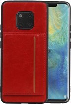 Staand Back Cover 1 Pasjes voor Huawei Mate 20 Pro Rood