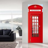 Walplus - Deur Decoratie Sticker - UK Telefooncel - Rood