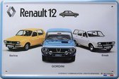 Renault 12 Metalen wandbord 20 x 30 cm.