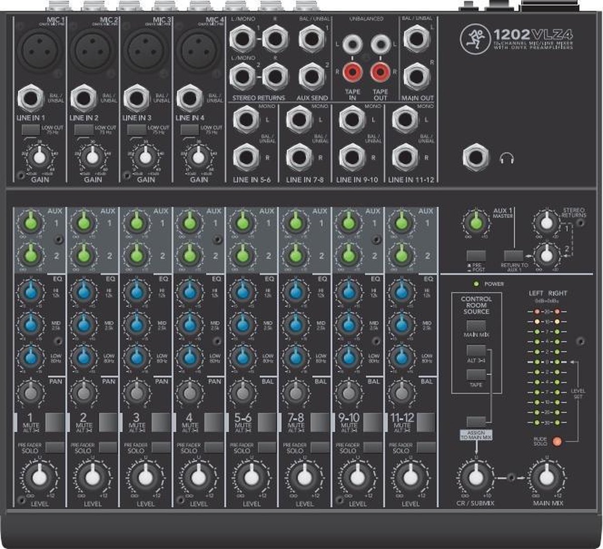 Mackie 1202VLZ4 12channels 20 - 20000Hz mengpaneel