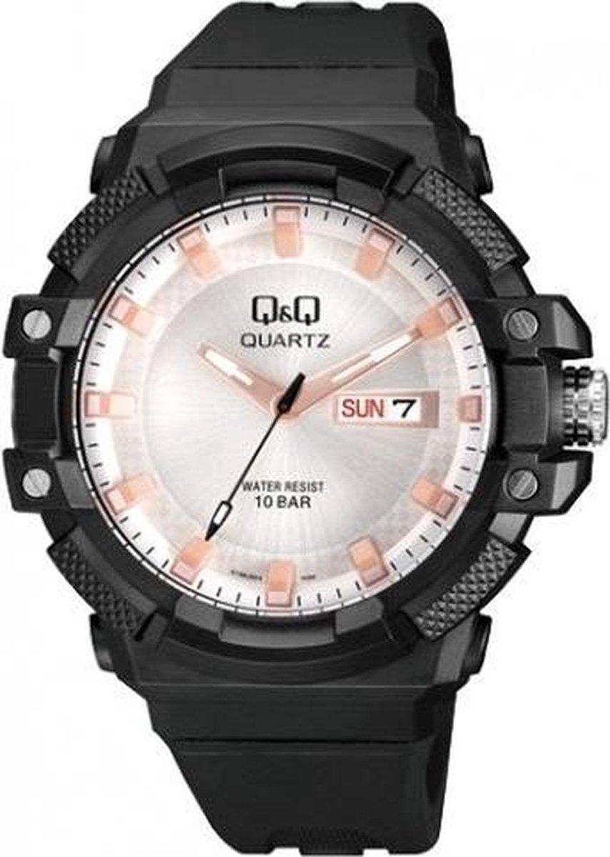 Rubberen unisex polshorloge met datum A196J004