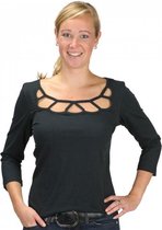 Zwart topje met uitgesneden hals-Maat XL