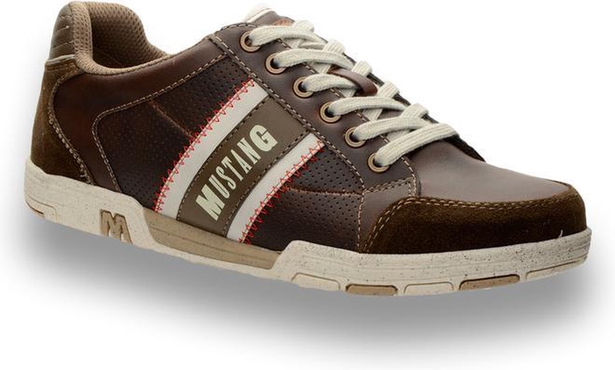 Mustang bruine heren sneakers maat 41 | bol.com