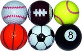 Sport Golfballen, zes stuks in sleeve