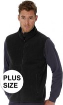 Grote maten fleece casual bodywarmer zwart voor heren - Outdoorkleding plus size wandelen/zeilen - Mouwloze vesten 3XL (46/58)