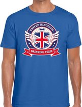 Blauw Engeland drinking team t-shirt heren XL