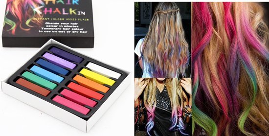 Multicolor Haarkrijt - Krijt Voor Haar - Pastelkrijt / Pastel Haarverf |  bol.com
