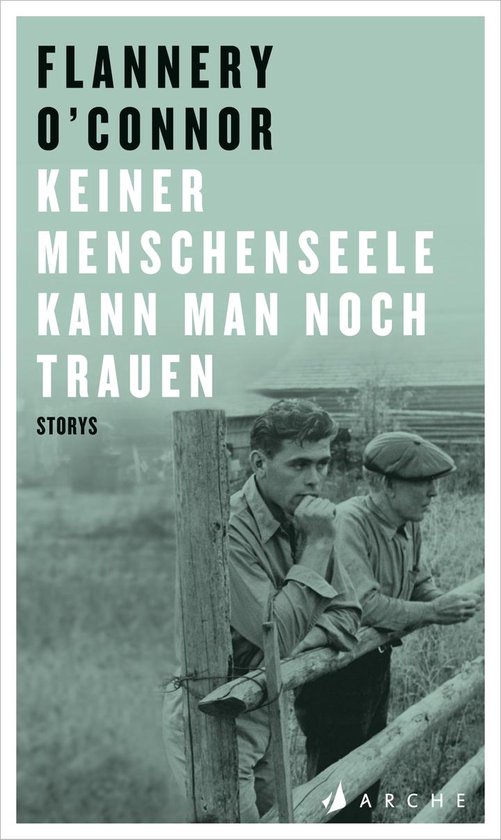 Boekcover met de titel 'Keiner Menschenseele kann man noch trauen' en twee mannen bij een houten hek.