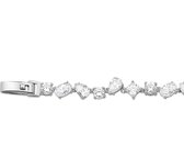 The Jewelry Collection Armband Zirkonia 9,5 mm 19,5 cm - Zilver Gerhodineerd