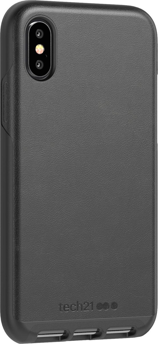 Tech21 Evo Luxe Black Leather backcover voor iPhone X/Xs - zwart