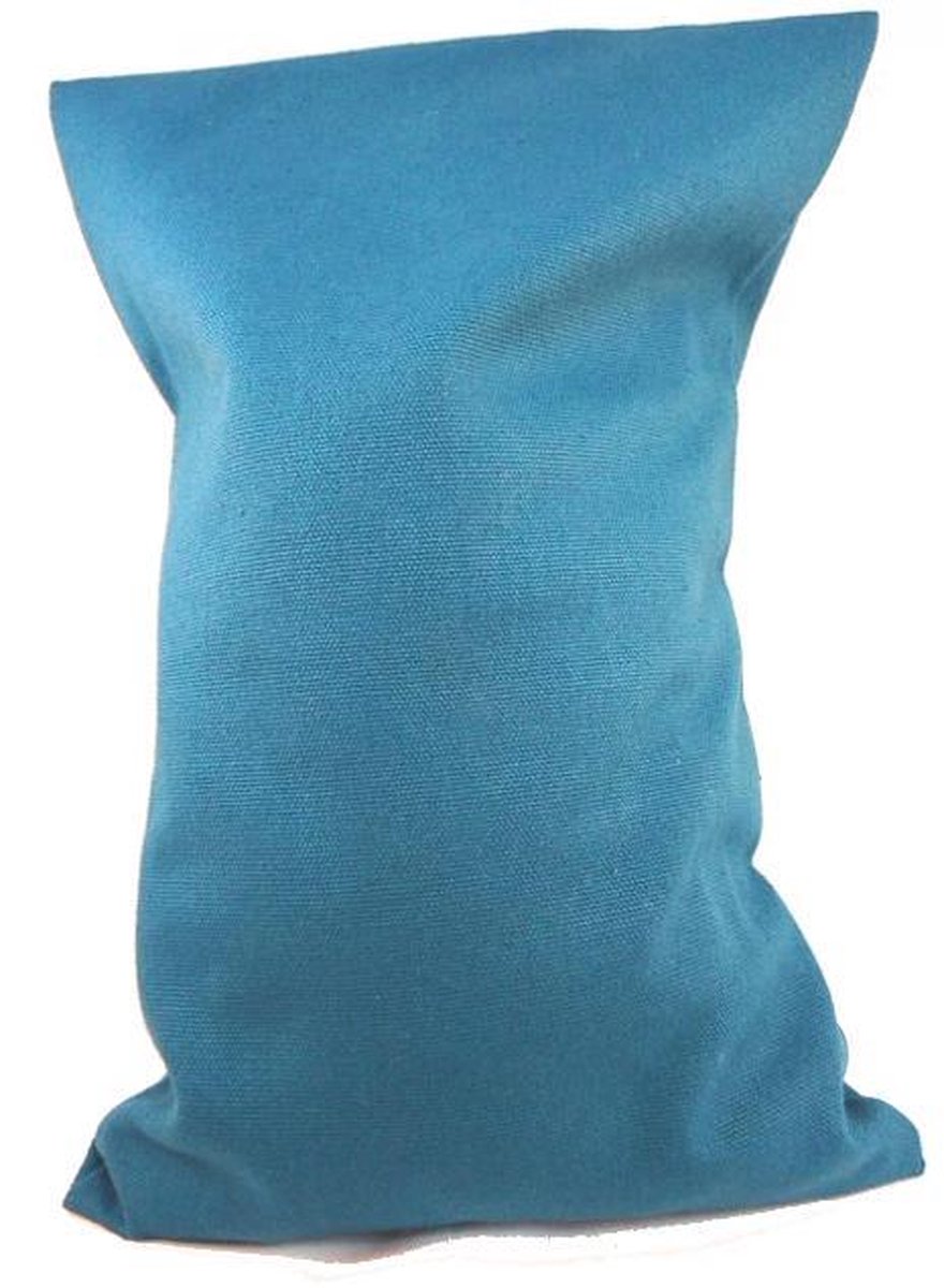 Goedkoopste Ecologisch Kersenpitkussen 30 x 20 cm (Blauw), voor soepele spieren en ontspanning - Azuurblauw - wasbaar hoesje