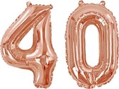 Neviti '40' jubileum cijfer folieballon - rosé goud - Set-1