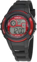 Nowley 8-6236-0-3 digitaal horloge 40 mm 100 meter zwart/ rood