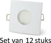 Dimbare LED 4W badkamer inbouwspot | Wit vierkant | Extra warm wit | Set van 12 stuks Met Philips LED lamp