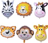 6 Stuks Folie Ballonnen Set - Verjaardag - Ballon - Dieren - Feest - Jarig - Party - Multipack - Groot - Glans - Mooi