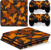 Army Camo / Oranje Zwart - PS4 Pro Console Skins PlayStation Stickers