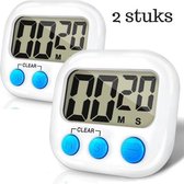 Kitchen Timer - Digitale Kookwekker met Groot Display en Magneet - Set van 2 Stuks
