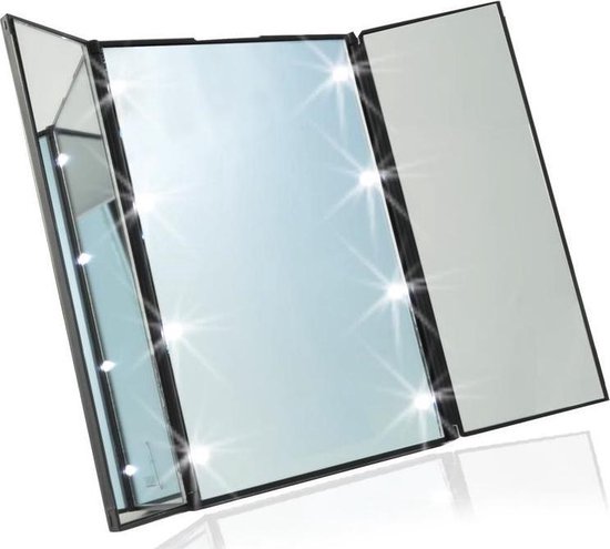 Kleine Draagbare LED Make-up Spiegel met verlichting! - 8 Led lichtjes -  Voordeligste keus | bol.com