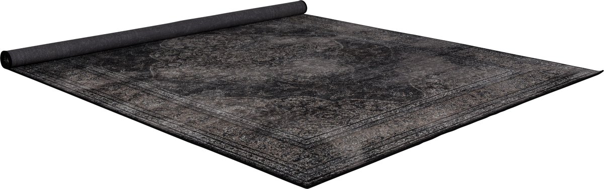 Dutchbone Rugged Vloerkleed Black 170X240 - Zwart