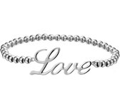 The Fashion Jewelry Collection Armband Love - Zilver Gerhodineerd