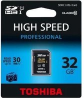 Toshiba SDHC 32GB 32GB SDHC Klasse 10 flashgeheugen