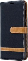 Denim Book Case - Samsung Galaxy A70 Hoesje - Zwart