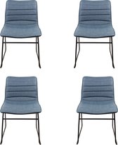 DS4U® san sebastian stoel - eetkamerstoel - industriele eetstoel - vintage eetkamerstoel - blauw - set van 4