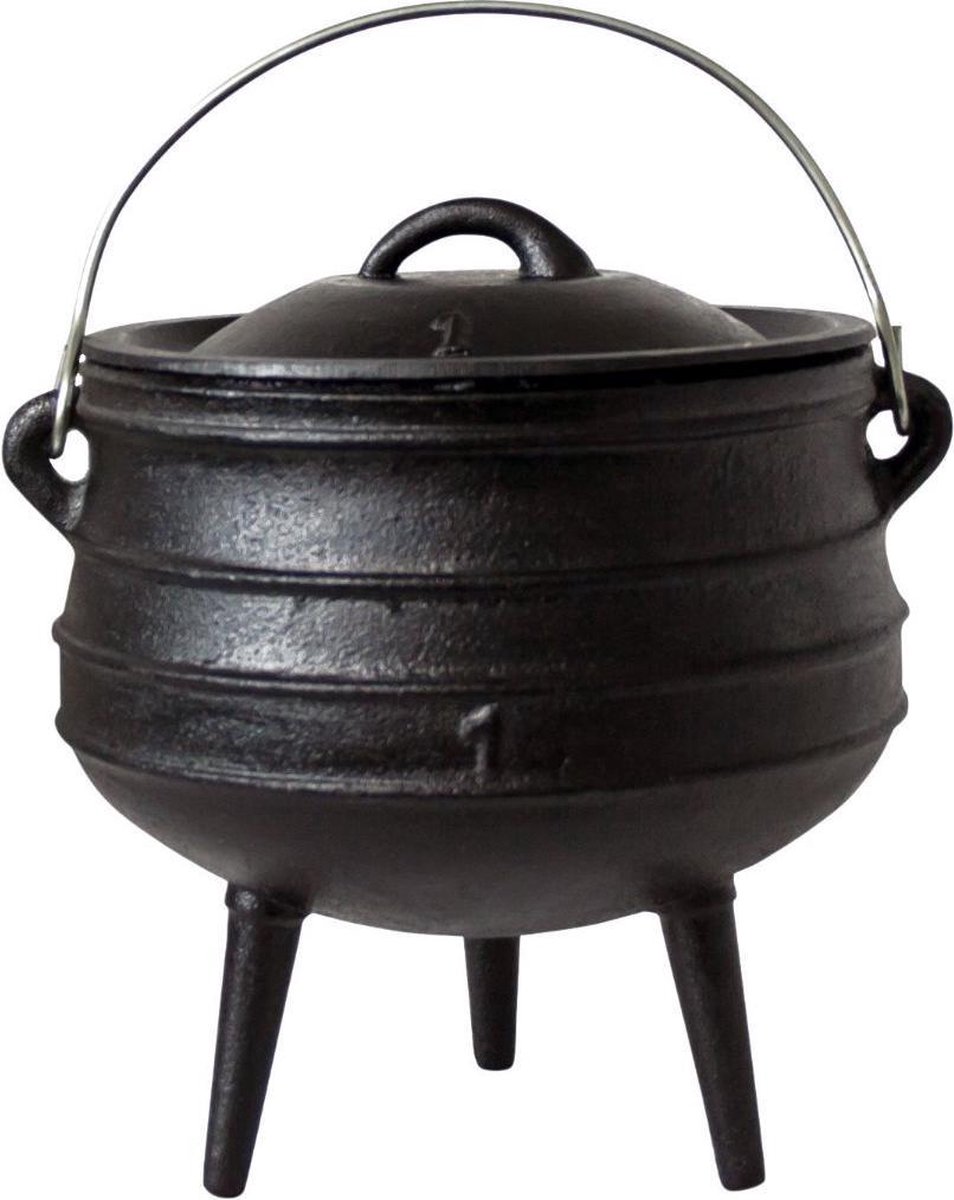 Klarstein Beefalo Potjie kookpot - voor gebruik op haarden of op de bbq - maat S - gietijzer - rond deksel - 3 liter
