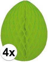 4x Decoratie paasei groen 20 cm - Paasversiering / Paasdecoratie