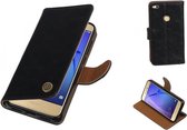 MP Case® Zwart PU Leer booktype hoes Huawei P8 Lite 2017