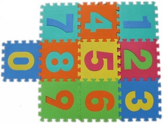 trommel zin Verspilling Puzzelmat Foam Cijfers - 10 tegels van 29x29cm - Kinder puzzel | bol.com