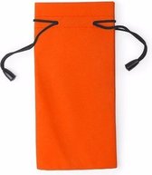 Zonnebrillen etui van stof oranje 18 cm