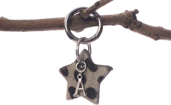 Porte-clés étoile avec lettre nom A.