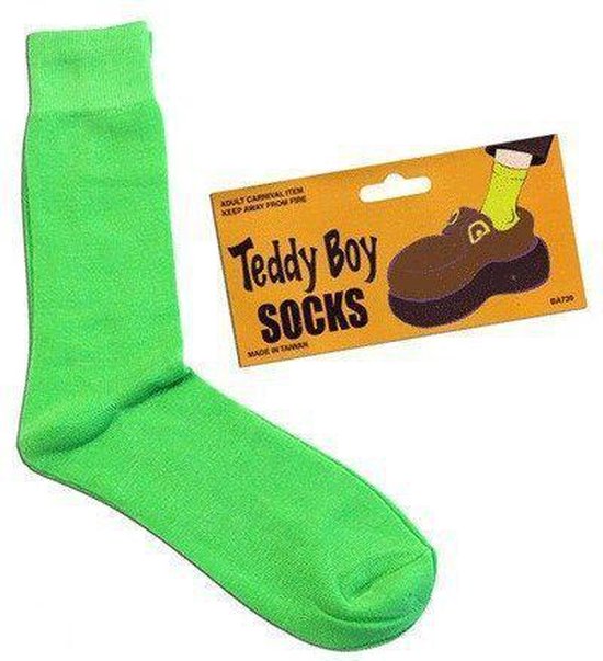 Opstand Fruit groente fantoom Fel groene teddy boy sokken | bol.com