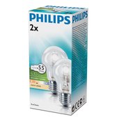 Philips Halogen Classic 42 W (55 W) E27 cap Warm white Halogen bulb halogeenlamp Warm wit (2 STUKS)