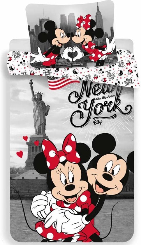 Disney Minnie Mouse New York - Dekbedovertrek - Eenpersoons - 140 x 200 cm - Multi