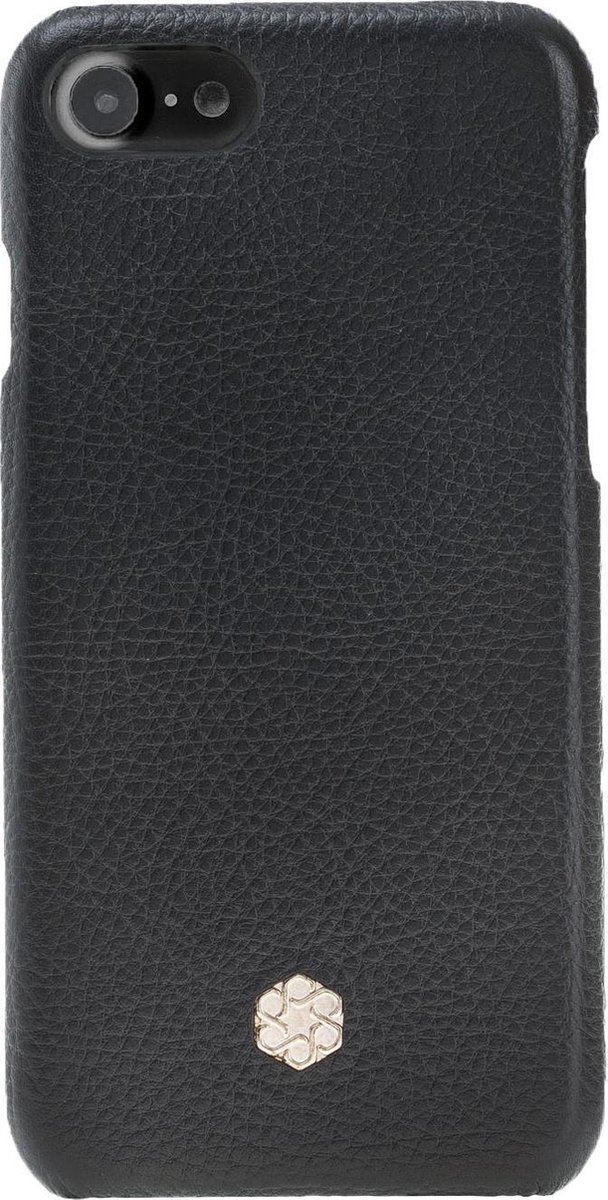 Bomonti™ - Apple iPhone 8 - Utilize Shield telefoon hoesje – Zwart Amsterdam - Handmade lederen hard case - Geschikt voor draadloos laden en betalen