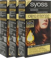 3x Syoss Oleo Intense 4-18 Mokkabruin Haarverf