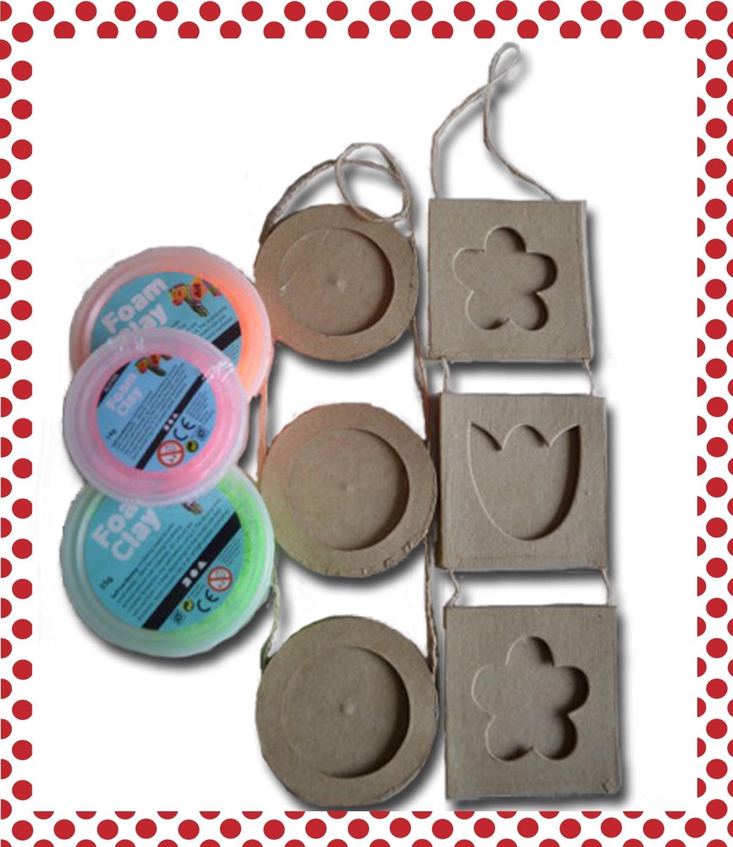 Knutselpakket fotolijstjes versieren (2 stuks) met Foam Clay