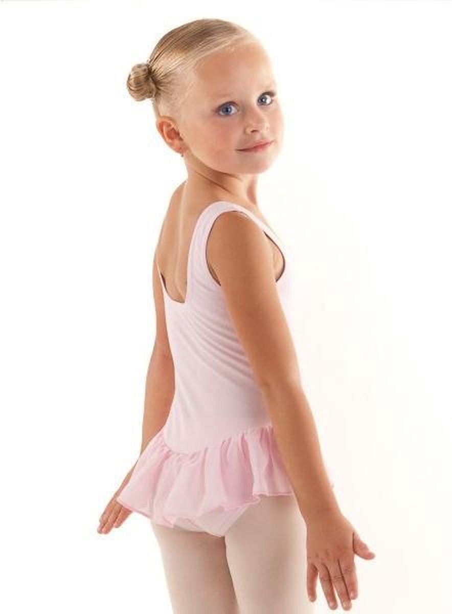 Balletpakje danspakje voor meisjes met ruches mouwen en een tweelaagse rok