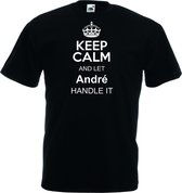 Mijncadeautje T-shirt - Keep Calm - met voornaam - Unisex Zwart (maat XXL)
