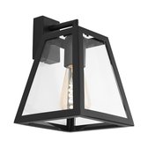 EGLO Amesbury 1 - wandlamp - E27 - 1-lichts - zwart/glas