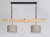 hanging lamp brocant ketting 120cm met vlas linnen kap